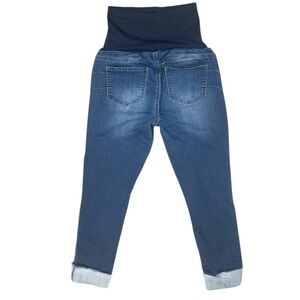 Casual Skinny Cropped Maternity Jeans 9th & Main Size Large Dark Wash Cuffed